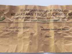 Amplop Undangan Kejati Sulbar Tercecer, Nama Tertulis Ditujukan Untuk Sekda Majene