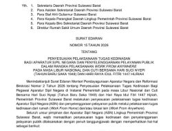 Gubernur Sulbar Terbitkan SE WFA bagi ASN Jelang Nyepi dan Idul Fitri 1447 H