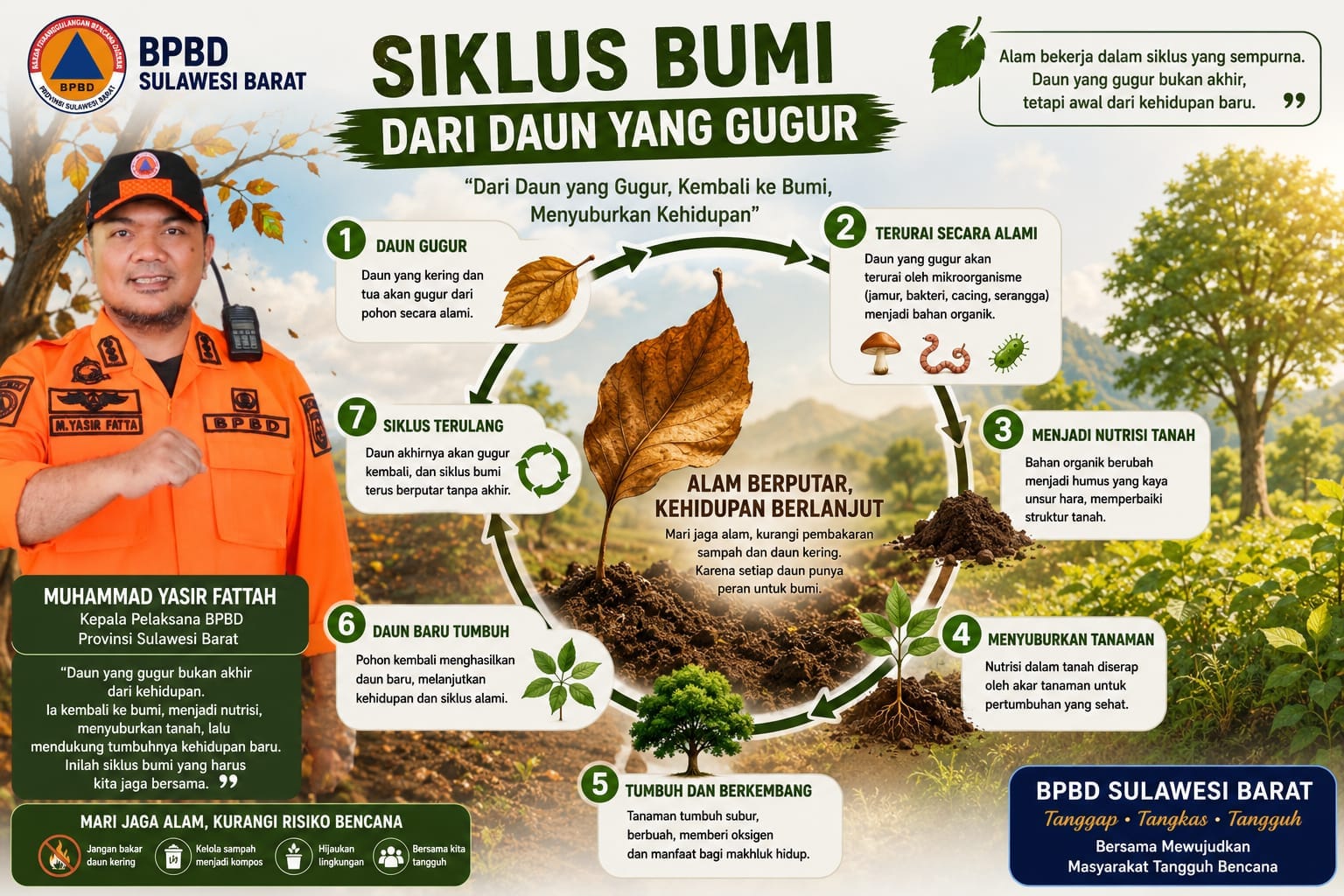 BPBD Sulbar Ajak Masyarakat Jaga Alam dan Cegah Karhutla